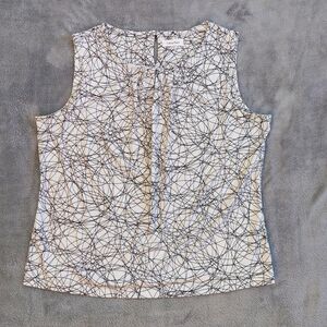 Calvin Klein Abstract Patterned Sleeveless Top, Sz 1x